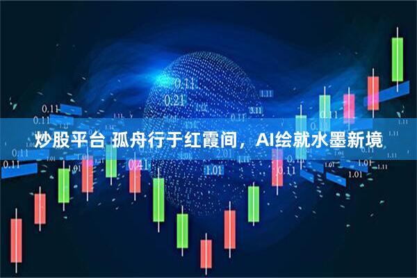 炒股平台 孤舟行于红霞间，AI绘就水墨新境