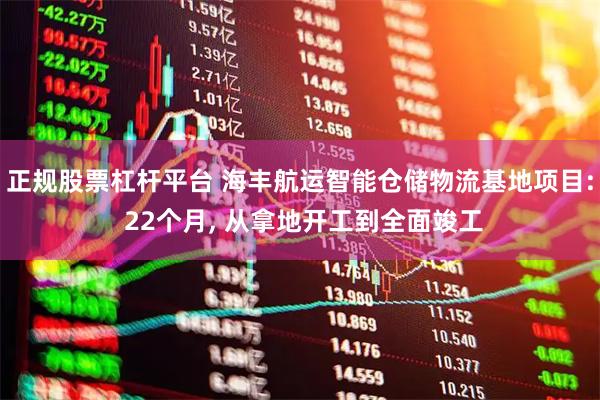 正规股票杠杆平台 海丰航运智能仓储物流基地项目: 22个月, 从拿地开工到全面竣工